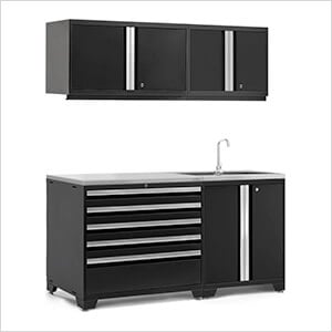 PRO Series 3.0 Black 5-Piece Set with Stainless Steel Top