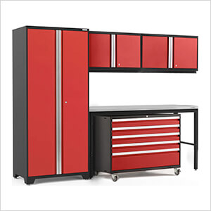 PRO Series 3.0 Red 5-Piece Set with Stainless Steel Top