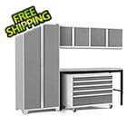 NewAge Garage Cabinets PRO Series Platinum 5-Piece Set with Stainless Steel Top