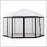 11 x 11 Hexagon Pop Up Portable Soft Top Gazebo with Netting