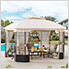 11 x 13 Steel Backyard Soft Top Gazebo with Ceiling Hook and Netting