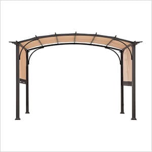 9.5 x 11 Modern Metal Arched Pergola with Adjustable Canopy
