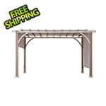 Sunjoy SummerCove 12 x 14 Modern Metal Pergola Kit with Light Gray Adjustable Canopy