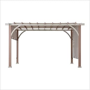 SummerCove 12 x 14 Modern Metal Pergola Kit with Light Gray Adjustable Canopy