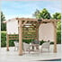 10 x 11 Modern Wooden Hot Tub Pergola Kit with Tan Adjustable Canopy