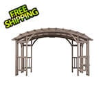 Sunjoy SummerCove 10 x 14 Modern Light Gray Wooden Arched Pergola Kit with Shelves