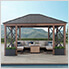 13 x 15 Hardtop Aluminum Framed Gazebo with Planters and Ceiling Hook