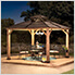 11 x 11 Wooden 2-Tier Hardtop Gazebo with Ceiling Hook