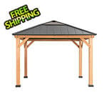 Sunjoy 11 x 11 Wooden Hardtop Gazebo with Ceiling Hook