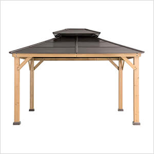 11 x 13 Wooden 2-Tier Hardtop Gazebo with Ceiling Hook