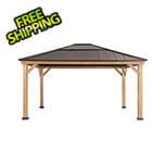 Sunjoy Group 13 x 15 Wooden Hardtop Gazebo with Ceiling Hook