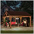 13 x 15 Wooden Gable Roof Hardtop Pavilion Gazebo with Ceiling Hook