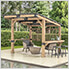 10 x 11 Wooden Grill / BBQ / Hot Tub Gazebo with Aluminum Roof