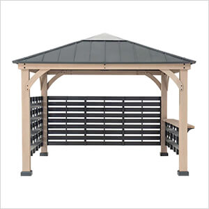 11 x 11 Wooden Grill / BBQ / Hot Tub Gazebo with Privacy Screen