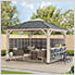 11 x 11 Wooden Grill / BBQ / Hot Tub Gazebo with Privacy Screen