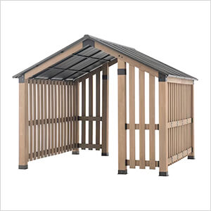 SummerCove 11 x 11 Wooden Hot Tub Gazebo with Privacy Screen and Ceiling Hook