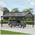 AutoCove 12 x 20 Steel Frame Gable Roof Metal Carport / Gazebo with 2 Ceiling Hooks