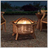 30-Inch Copper Steel Wood Burning Fire Pit with Spark Screen and Fire Poker