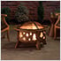 30-Inch Copper Steel Wood Burning Fire Pit with Spark Screen and Fire Poker