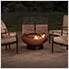32-Inch Steel Wood Burning Fire Pit with Spark Screen and Fire Poker