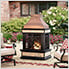 57-Inch Wood Burning Fireplace with Fire Poker