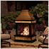 57-Inch Wood Burning Fireplace with Fire Poker