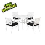 Sunjoy Group 5-Piece Steel Dining Set with Seat Cushions