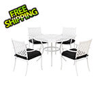 Sunjoy 5-Piece Steel Dining Set with Seat Cushions