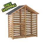 Sunjoy Cedar Firewood Storage Rack Shed