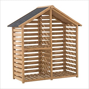 Cedar Firewood Storage Rack Shed