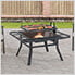 38-Inch Steel Wood Burning Fire Pit with Adjustable Grill and Fire Poker