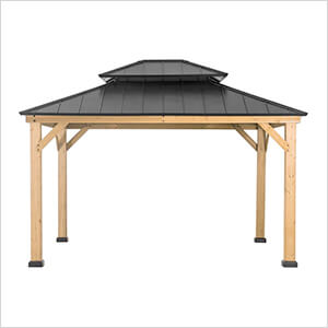 11 x 13 Wooden 2-Tier Hardtop Gazebo with Ceiling Hook