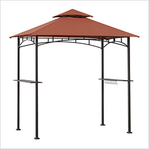 5 x 8 Steel Soft Top Grill Gazebo with Bar Shelves