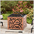 26-Inch Copper Steel Wood Burning Fire Pit with Spark Screen and Fire Poker