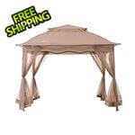 Sunjoy Group 11 x 11 Portable 2-Tier Pop Up Gazebo with Netting