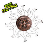 Sunjoy Group Vintage Iron Copper Sun Face Wall Decor