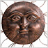 Vintage Iron Copper Sun Face Wall Decor