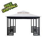 Sunjoy Group SummerCove 11 x 13 Steel 2-Tier Soft Top Gazebo with Ceiling Hook
