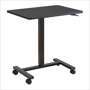 27-Inch Black Adjustable Mobile Desk Cart