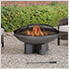 AmberCove 40-Inch Steel Wood Burning Fire Pit with Spark Screen and Fire Poker