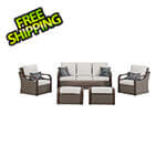 Sunjoy 6-Piece Wicker Patio Conversation Furniture Set