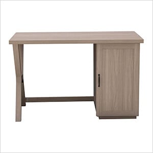 47-Inch Farmhouse Design Computer Desk with Cabinet