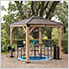 9 x 9 Wooden Hardtop Gazebo with Ceiling Hook