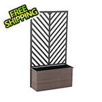 Sunjoy 24-Inch Steel Privacy Screen Raised Garden Planter Bed with Trellis