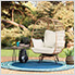 Metal Framed Swivel Chair with Cushions