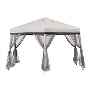 11 x 11 Hexagon Pop Up Portable Soft Top Gazebo with Netting