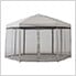 11 x 11 Hexagon Pop Up Portable Soft Top Gazebo with Netting