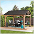 11 x 13 Wooden Gable Roof Hardtop Pavilion Gazebo with Ceiling Hook