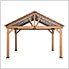 13 x 15 Wooden Gable Roof Hardtop Pavilion Gazebo with Ceiling Hook