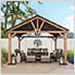 13 x 15 Wooden Gable Roof Hardtop Pavilion Gazebo with Ceiling Hook